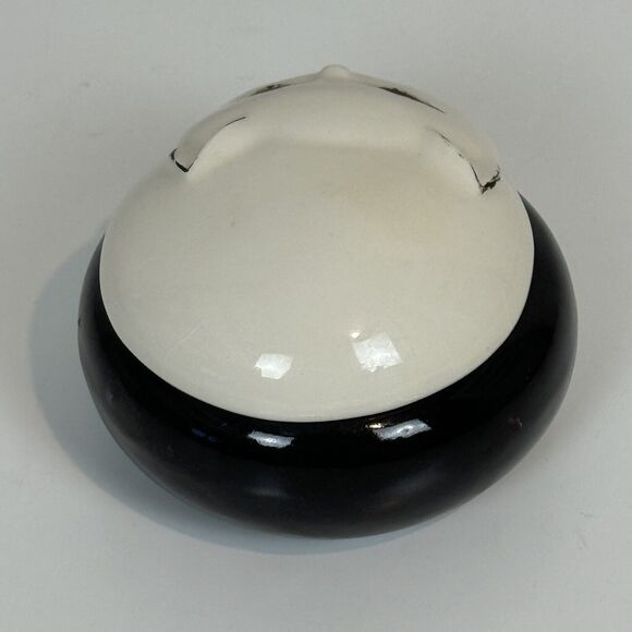 Vintage Black & White Cat Lidded Porcelain Trinket Dish - Picture 3 of 8
